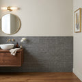 Antico Scuro Marble Tile 4x20 5/8 inch 4x24 — Powder Room wainscot