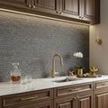 Antico Scuro Marble Tile 4x20 5/8 inch 4x24 — Wet Bar backsplash