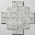 Antico Silver Travertine Paver 6x12 Tumbled 1.25 inch close-up