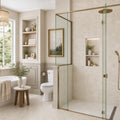 Antique Botticino 4x4 Tumbled Marble Tile — Bathroom shower wall accent band