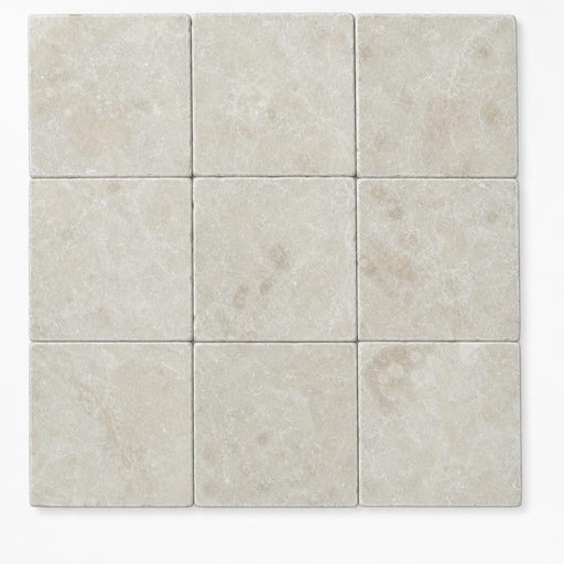 Antique Botticino 4x4 Tumbled Marble Tile close-up