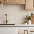 Antique Botticino 6x6 Tumbled Marble Tile — Kitchen backsplash