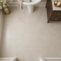 Antique Botticino 6x6 Tumbled Marble Tile — Powder Room floor