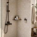 Antique Classico 3x6 Subway Tumbled Travertine Tile — Bathroom shower wall