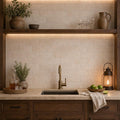 Antique Classico 3x6 Subway Tumbled Travertine Tile — Wet Bar backsplash