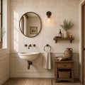 Antique Classico 4x4 Tumbled Travertine Tile — Powder Room wall