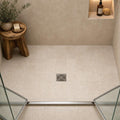 Antique Classico 6x6 Tumbled Travertine Tile — Bathroom shower floor