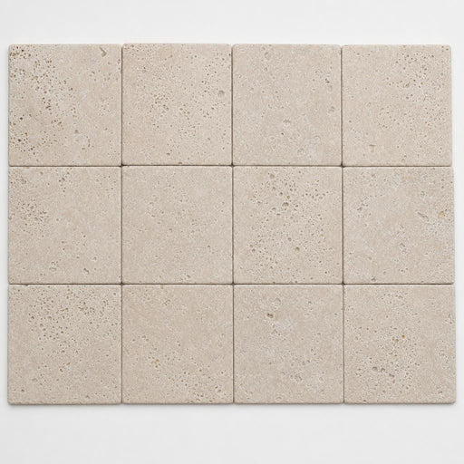 Antique Classico 6x6 Tumbled Travertine Tile close-up