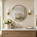 Antique Crema Marfil 3x6 Tumbled Marble Tile — Bathroom wall