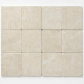 Antique Crema Marfil 4x4 Tumbled Marble Tile close-up