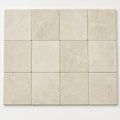 Antique Crema Marfil 6x6 Tumbled Marble Tile close-up