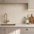 Antique Crema Marfil 6x6 Tumbled Marble Tile — Kitchen backsplash