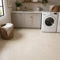 Antique Crema Marfil 6x6 Tumbled Marble Tile — Laundry Room floor