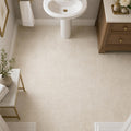 Antique Crema Marfil 6x6 Tumbled Marble Tile — Powder Room floor