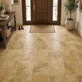 Antique Gold Travertine Tile 18x18 Filled, Honed — Foyer floor
