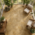 Antique Gold Travertine Tile 18x18 Filled, Honed — Sunroom floor