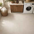 Antique Ivory 6x6 Tumbled Travertine Tile — Laundry Room floor