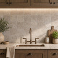 Antique Noce 4x4 Tumbled Travertine Tile — Kitchen backsplash