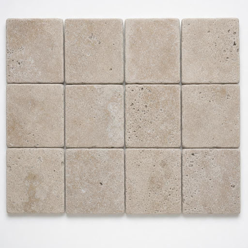 Antique Noce 6x6 Tumbled Travertine Tile close-up