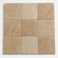Antique Noce 8x8 Tumbled Travertine Paver close-up