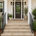Antique Noce 8x8 Tumbled Travertine Paver — Front Yard front porch