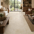 Antique Travertine Classico 18x18 Tumbled Tile — Family Room floor