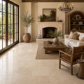 Antique Travertine Classico 18x18 Tumbled Tile — Living Room floor