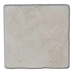 Antique Ivory 6x6 Tumbled Travertine Tile