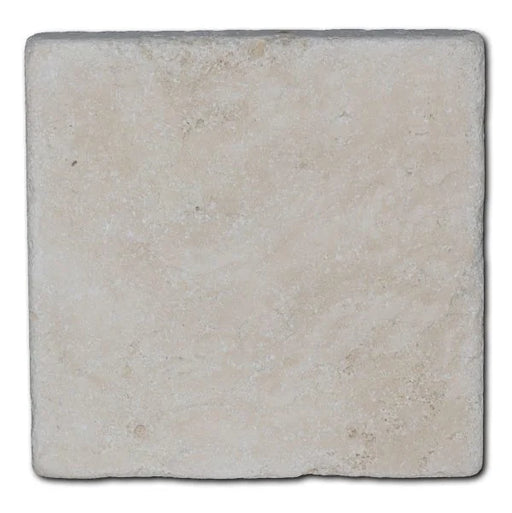 Antique Ivory 6x6 Tumbled Travertine Tile