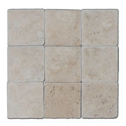 Antique Ivory 6x6 Tumbled Travertine Tile