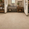 Antique Travertine Noce 12x12 Tumbled Tile — Basement floor