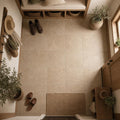 Antique Travertine Noce 12x12 Tumbled Tile — Mudroom floor