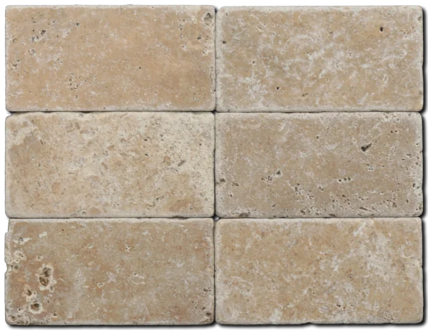 Antique Noce 3x6 Subway Tumbled Travertine Tile