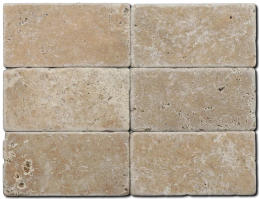 Antique Noce 3x6 Subway Tumbled Travertine Tile