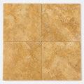 Antique Travertine Tuscany Gold 18x18 Tumbled Tile close-up