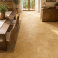 Antique Travertine Tuscany Gold 18x18 Tumbled Tile — Dining Room floor