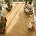 Antique Travertine Tuscany Gold 18x18 Tumbled Tile — Sunroom floor
