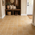 Antique Yellow (Tuscany Gold) 6x6 Tumbled Travertine Tile — Mudroom floor