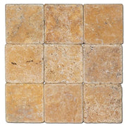 Antique Yellow (Tuscany Gold) 6x6 Tumbled Travertine Tile