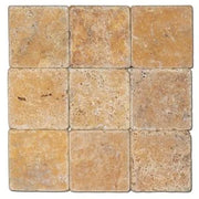 Antique Yellow (Tuscany Gold) 6x6 Tumbled Travertine Tile