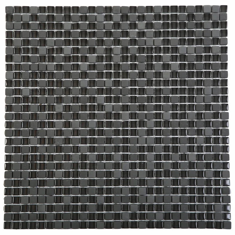 Apex Dk Grey 3/8 12x12 Mesh Glass Mix Mosaic
