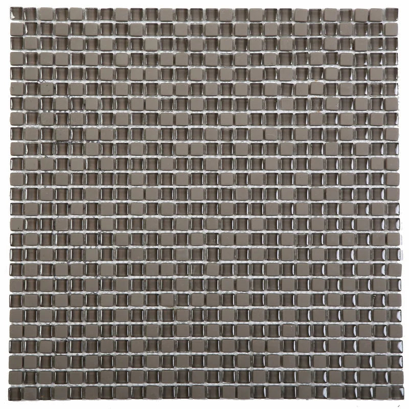 Apex Taupe Grey 3/8 12x12 Mesh Glass Mix Mosaic