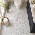 Aphrodite Calacatta Grey 2x2 Marble Mosaic — Bathroom floor