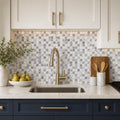 Aphrodite Calacatta Grey 2x2 Marble Mosaic — Kitchen backsplash