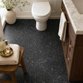 Aphrodite Marquina 2x2 Honed Marble Mosaic — Bathroom floor