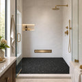 Aphrodite Marquina 2x2 Honed Marble Mosaic — Bathroom shower floor