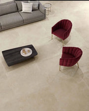 Appia Cross Cut Beige 24x48 Polished Travertine Look Porcelain Tile