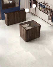 Appia Cross Cut White 24x48 Matte Travertine Look Porcelain Tile