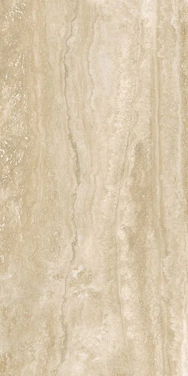 Appia Vein Cut Beige 12x24 Polished Travertine Look Porcelain Tile