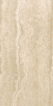 Appia Vein Cut Beige 12x24 Polished Travertine Look Porcelain Tile
